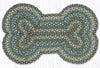 Earth Rugs Large Dog Bone Braided Jute Pet Tread – Sage, Ivory & Blue