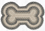 Earth Rugs Gray, Sand & Ivory Large Dog Bone Braided Pet Tread – Handcrafted Jute, 18" x 28"