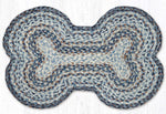 Earth Rugs Denim Blue Large Dog Bone Braided Pet Tread – Handcrafted Jute, 18" x 28"