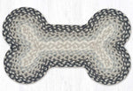 Earth Rugs Gray, Sand & Ivory Medium Dog Bone Braided Pet Tread – Handcrafted Jute, 13" x 22"