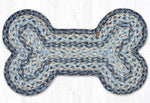 Earth Rugs Denim Blue Medium Dog Bone Braided Pet Tread – Handcrafted Jute, 13" x 22"