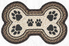 Earth Rugs paw prints dog bone shaped braided jute rug 18x28