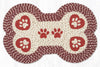 Rustic Farmhouse Braided Jute Dog Bone Rug with Heart Paw Print