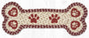 Rustic Handwoven Heart Paws Dog Bone Rug for Pet Feeding Area