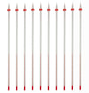 Set of long thin sticks with red accents on a white background