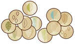 Carpets for Kids Pixel Perfect Peaceful Spaces Leaf Seating Learning Rug 16" Circles Kit Tan Set of 12