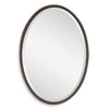 Bronze Oval Wall Mirror for Entryway – Transitional Beveled Glass Design