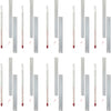 Multiple mercury thermometers on a white background