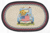 Farmhouse Oval Rug with Sunflower Truck – 20"x30" Braided Jute Accent by Earth Rugs