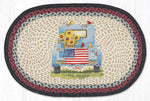 Earth Rugs Oval Patch Rug – Sunflower Truck Design, 20"x30", Hand-Stenciled Jute Mat