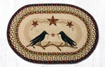 Earth Rugs Rustic Oval Patch Tread Rug – Crow and Barn Stars Design 20"x30"