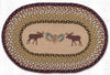 Earth Rugs Moose Pinecone Oval Patch Rug 20x30 Rustic Cabin Lodge Decor