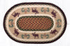 Handcrafted Jute Oval Rug 20"x30" with Moose and Pinecone Design