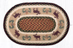 Earth Rugs Eco-Friendly Jute Oval Patch Tread Rug – Moose and Pinecone, 20"x30"