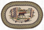 Earth Rugs Handmade Moose Forest Oval Jute Patch Tread Rug – 20"x30" Rustic Home