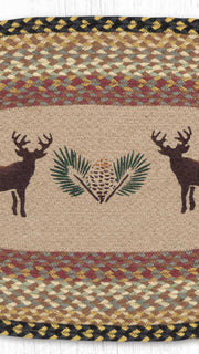 “Decorative Earth Rugs Deer/Pinecone Oval Patch 20x30 for pillows and table runners”