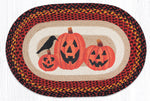 Three Pumpkin Oval Tread by Earth Rugs – Rustic Halloween Floor Décor
