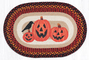 Three Pumpkin Oval Tread by Earth Rugs – Rustic Halloween Floor Décor