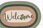 Eco-Friendly St. Paddy’s Rug – Oval Braided Shamrock Welcome Rug 20x30