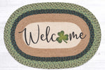 Earth Rugs Shamrock Welcome Oval Patch Rug – Hand-Braided Jute 20x30 St. Patrick’s Day Entry Accent Mat
