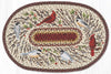 Earth Rugs Winter Cardinals Mat – 20x30 Oval Jute Rug with Pine & Snow Design