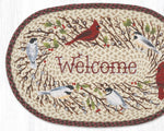 Eco-Friendly Holiday Mat – 20x30 Oval Rug with Birds and Welcome Text