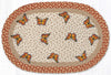 Earth Rugs Monarch Butterfly Oval Braided Patch Rug – Jute 20" x 30"