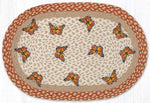 Earth Rugs Monarch Butterfly Oval Patch Braided Rug – Handcrafted Jute, 20" x 30"