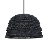 Uttermost Persephone 1-Light Pendant-Rich Black Wood Beads & Matte Black Details