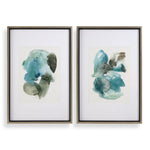 Uttermost Blueprints Framed Prints-Remarkable Abstract Art in Gray & Turquoise, Set of 2