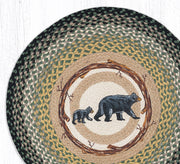 Braided Jute Round Rug – Eco-Friendly Bear Motif for Rustic Interiors