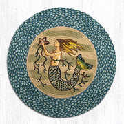 Coastal Mermaid Braided Jute Rug – Ocean-Inspired Round Patch Mat 27