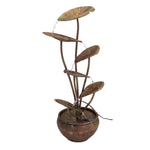 Metal Lotus Leaf Fountain 30.5 Inch Height with UL Pump for Indoor or Outdoor Decor By Melrose