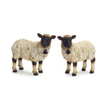 Sheep Figurines with Bell Accent Polyresin Decor Set of 2 – by Melrose
