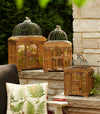 Melrose Vintage Style Wooden Bird Cage with Metal Top (Set of 3)