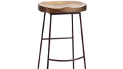 Sturdy Wood and Metal Stool 30.5 Inch Height for Bar or Kitchen Use By Melrose