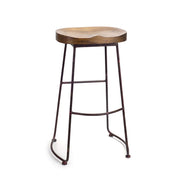 High Top Seating Stool 30.5 Inch Height Wood and Metal Combination By Melrose
