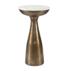 Uttermost Torin Drink Table – White Marble & Brass Finish
