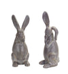 Melrose Long Ear Stone Rabbit Garden Statue (Set of 2)