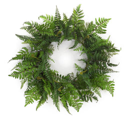 Green Mixed Fern Wreath 24