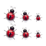 Wall Mountable Ladybugs Metal Decor Assorted Sizes (Set of 6) by Melrose