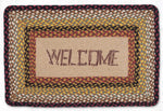 Earth Rugs Welcome Oblong Jute Rug – 20"x30" Hand-Stenciled Entryway Mat, Rustic Home Decor