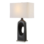 Void Table Lamp 30"H – Matte Black Ceramic Modern Geometric Accent Lamp By Uttermost
