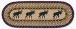 OP Black Moose Table Runner – Natural Jute, Hand-Stenciled Braided Design by Earth Rugs
