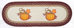 Autumn Pumpkin Oval Table Runner – 13"x 36" Braided Jute Hand-Stenciled Runner For Indoor Decor by Earth Rugs
