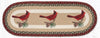 Braided Jute Oval Table Runner 13"x36" Cardinal Pinecone Design