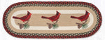 Cardinal Pinecone Oval Table Runner – 13"x36" Braided Jute Hand-Stenciled Runner For Indoor Decor by Earth Rugs