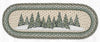 Holiday Village Trees Oval Table Runner 13"x36" Braided Jute Runner