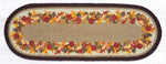 Autumn Wreath Oval Table Runner – 13" x 36" Braided Jute Hand-Stenciled Runner For Indoor Decor by Earth Rugs