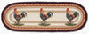 Rustic Rooster Oval Table Runner 13"x36" Braided Jute Runner
